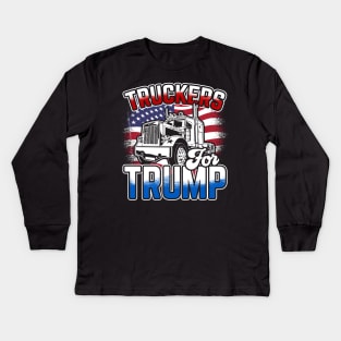 Truckers for Trump Republican Semi-Drivers Unite Kids Long Sleeve T-Shirt